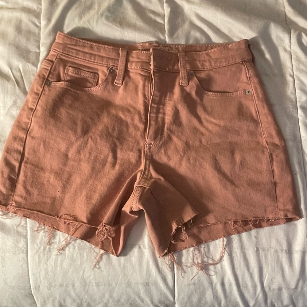 Peach High Rise Jean Shorts